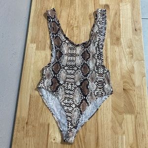 Nasty Gal reptile leopard snake body suit sz 6